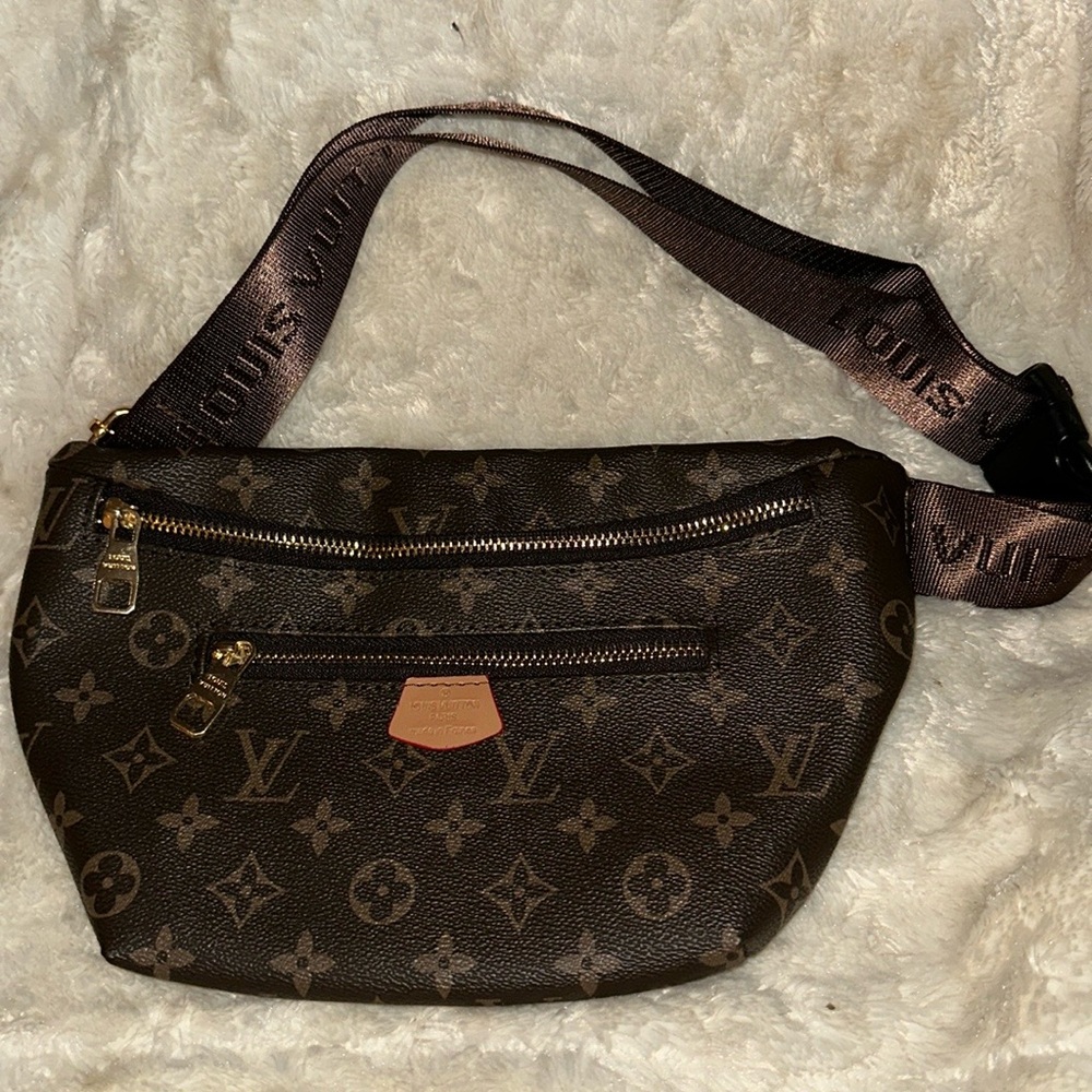 New brown leather bum bag fanny pack cross body unisex